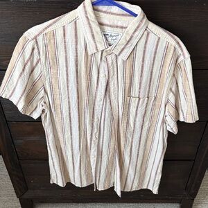 American Eagle Outfitters Men's Beige Striped Shirt